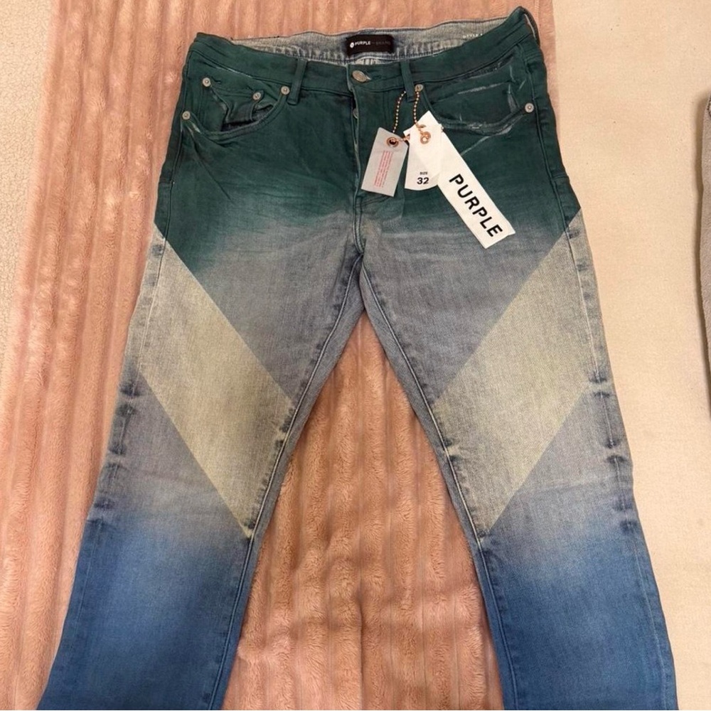 Purple Gradient Men's Skinny Jeans